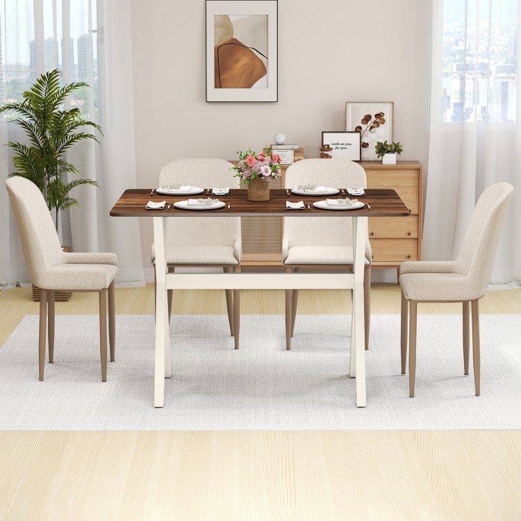 Modern Dining Table Wooden Kitchen Table with X-shaped Frame
