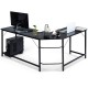 L-Shaped Corner Computer Desk with CPU Stand and Spacious Surface