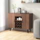 Mid-century Modern Buffet Sideboard Server Cabinet with 9-Bottle Wine Rack
