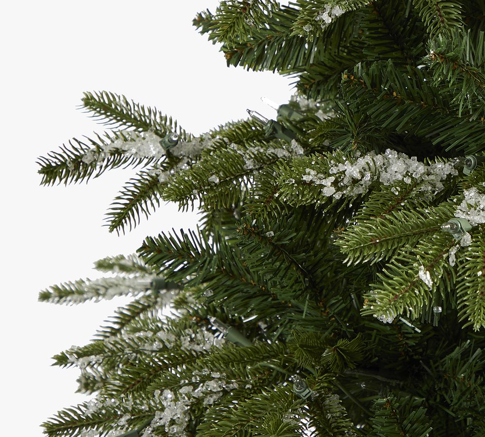 Grand Teton Flocked Faux Christmas Tree by Lit – 7ft, Pre-Lit with 500 LED Lights, Bendable Branches, Includes Stand