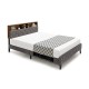 Full/Queen Size Upholstered Bed Frame with Storage Headboard