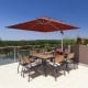 10 Feet 360° Tilt Aluminum Square Patio Umbrella without Weight Base