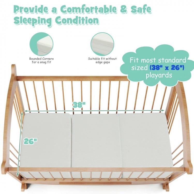 Memory Foam Foldable Baby Mattress with Carrying Bag
