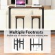 3 Pieces Industrial Bar Table and Chairs Set with Metal Frame