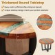 24 Inch Outdoor Solid Live Edge Round Teak Wood End Table with Epoxy Resin Tabletop