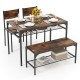 Industrial Style Rectangular Kitchen Table with Bench and Chairs