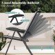 2 Pieces Outdoor Folding Patio Chairs with Adjustable Backrests for Bistro and Backyard