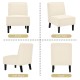 Modern Armless Accent Chair with Rubber Wood Legs