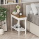 Narrow Side Table with Drawer and Open Storage Shelf