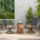 2 Pieces Patio 360 Degree Swivel Chairs with Blossom Pattern Backrest and Cushions