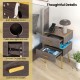 Nightstand Sofa Side Tables with Charging Station and 2 Drawers and LED lights