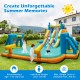 Kids Inflatable Water Slide with 2 Long Slides and 2 Soccer Gates with 1100W Blower
