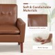 Modern PU Leather Accent Chair with Solid Wood Legs