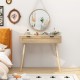 Rattan Console Table with Pull-out Drawer Boho Style Entryway Table