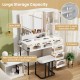 Makeup Vanity Dressing Table and Stool Set with Lights and Charging Station