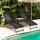 2 Pieces Outdoor Chaise Lounge with 5-Position Adjustable Backrest