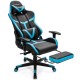 Massage Gaming Chair with Footrest Lumbar Support and Headrest