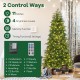 6/7.5 Feet Pre-Lit Artificial Christmas Tree with 11 Modes and Metal Stand