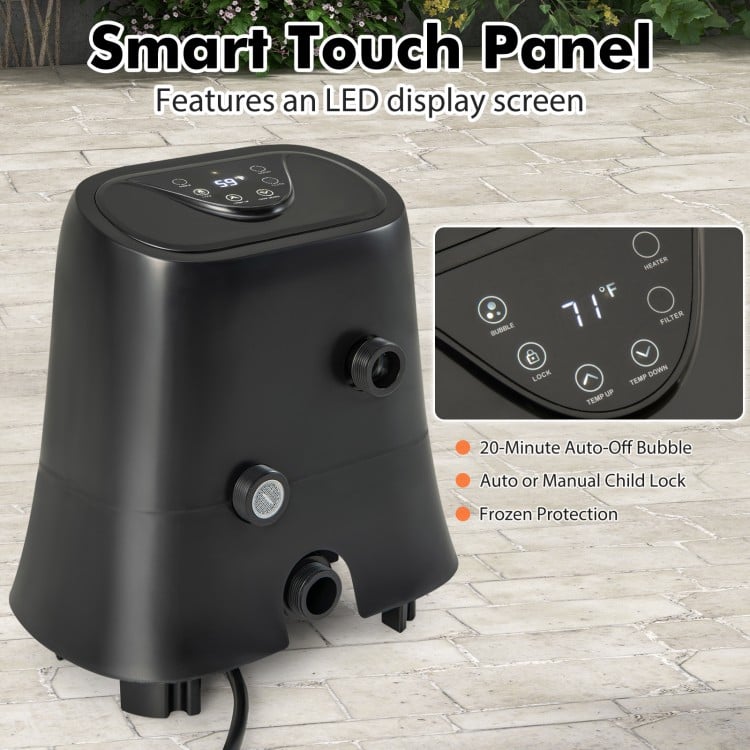 1350W Electric Heater Pump with Touch Panel and LED Display