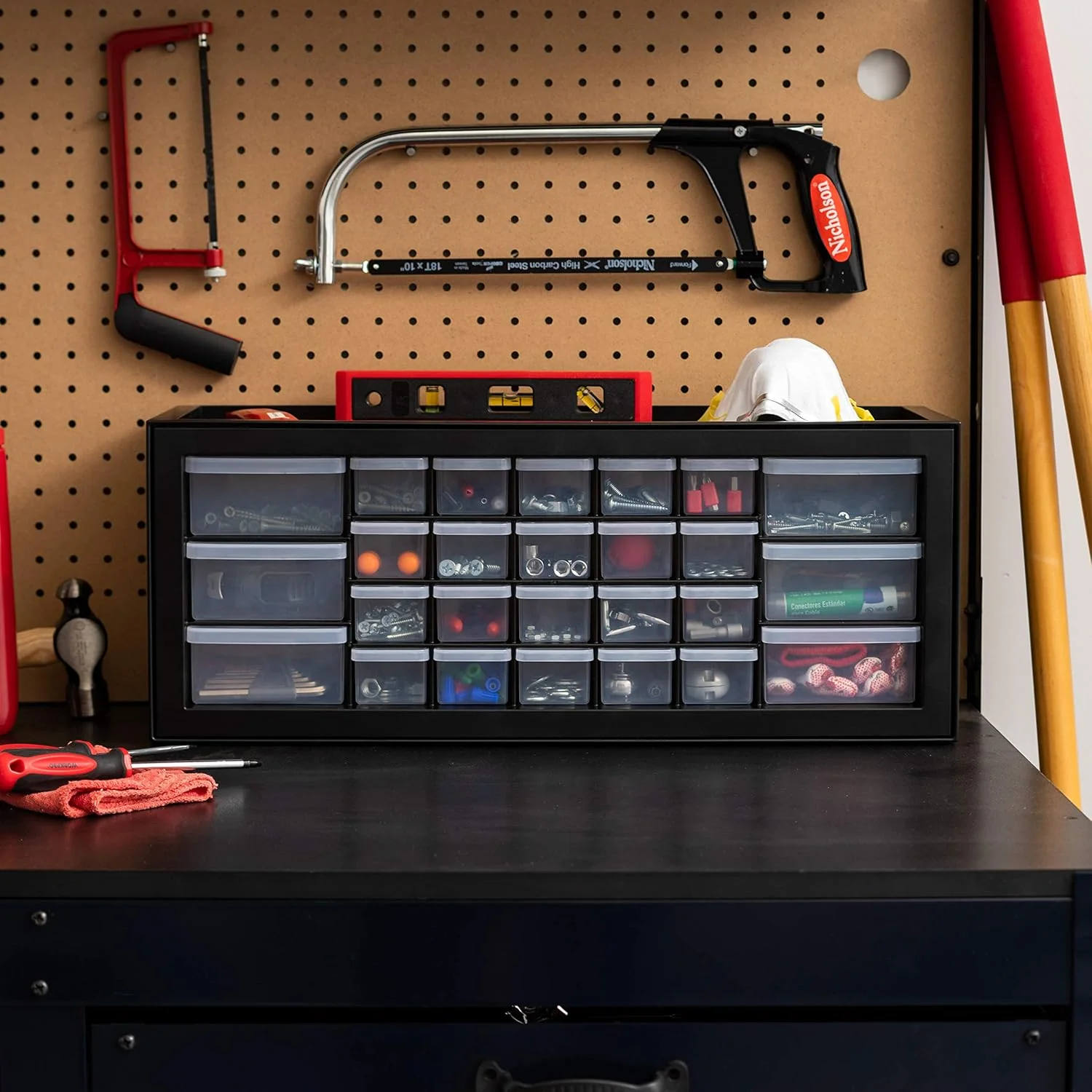 IRIS USA Screw Tool Organizer Small Parts Cabinet Chest, 44-Drawer Hardware Electronics Nuts Bolts Storage Drawers Organization Toolbox Garage Craft Business Teacher Beads Scrapbook Art Hobby - Black