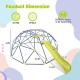 13.3 FT Climbing Dome Geometric Dome Climber with Extended Wavy Slide and 2 Rest Platforms