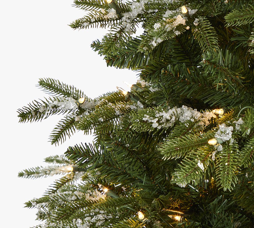 Grand Teton Flocked Faux Christmas Tree by Lit – 7ft, Pre-Lit with 500 LED Lights, Bendable Branches, Includes Stand