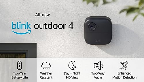 Blink Outdoor 4 Smart Security Camera System – 1080p HD, Wire-Free, 2-Year Battery, Alexa Compatible, 3 Cameras Included
