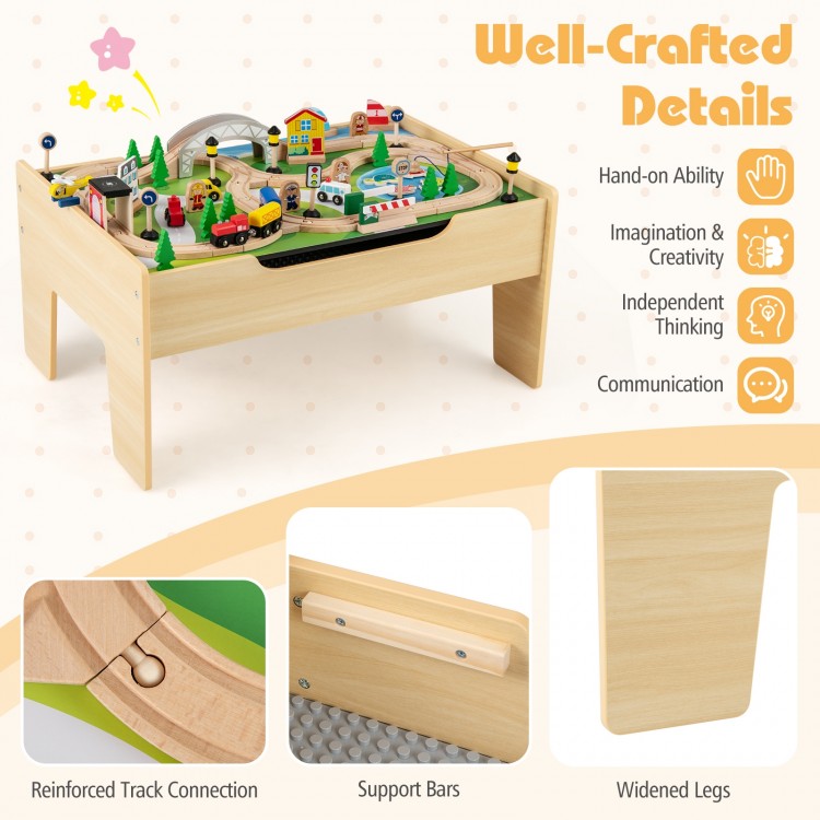 78 Pieces Activity Railway Playset for Kids Aged 3+