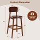 29 Inch Upholstered PU Bar Stools with Rubber Wood Legs