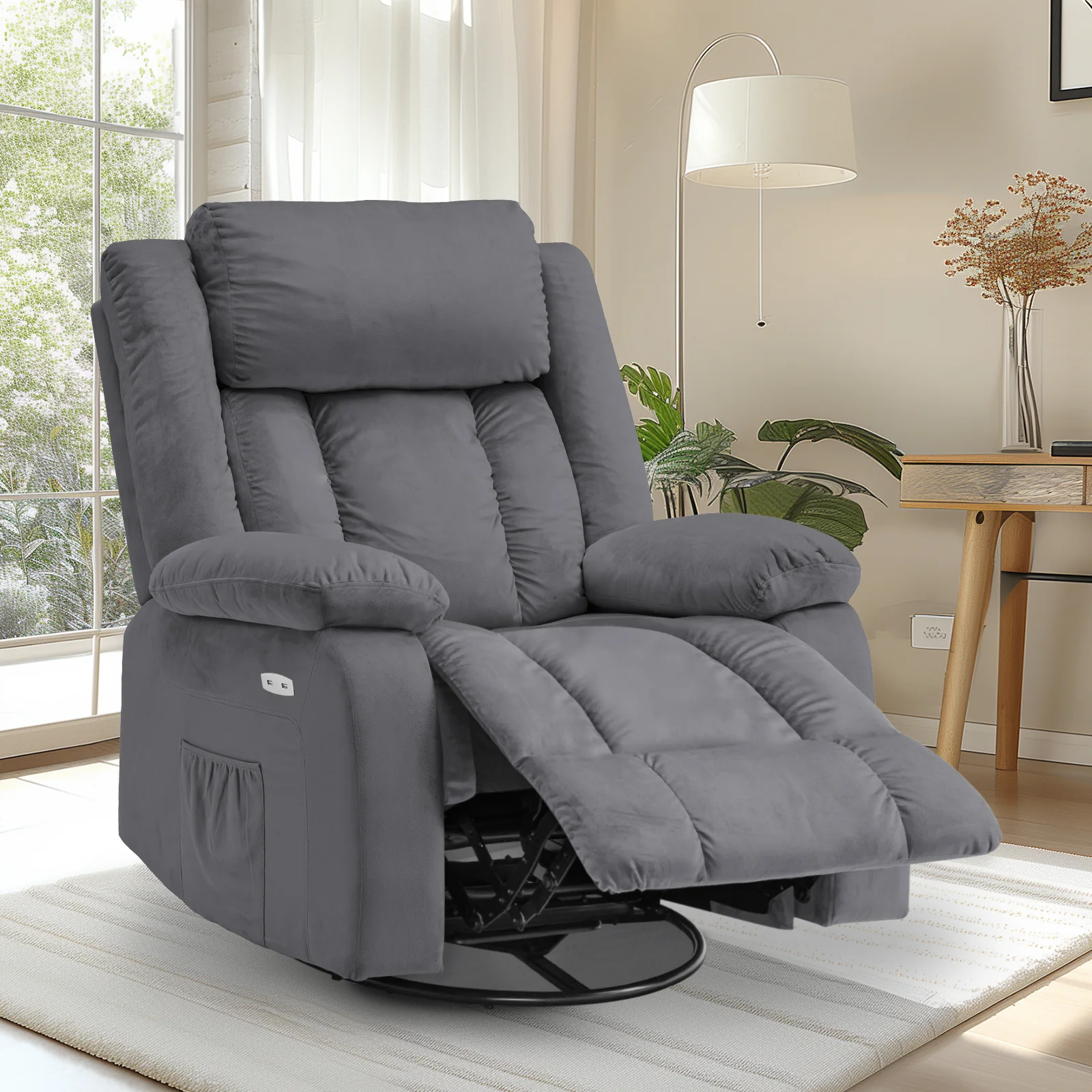 360° Swivel Heated Recliner Massage Chair