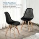 4 Pieces Modern Plastic Hollow Chair Set with Wood Leg