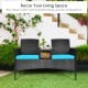 Patented Modern Patio Set with Built-in Coffee Table and Cushions
