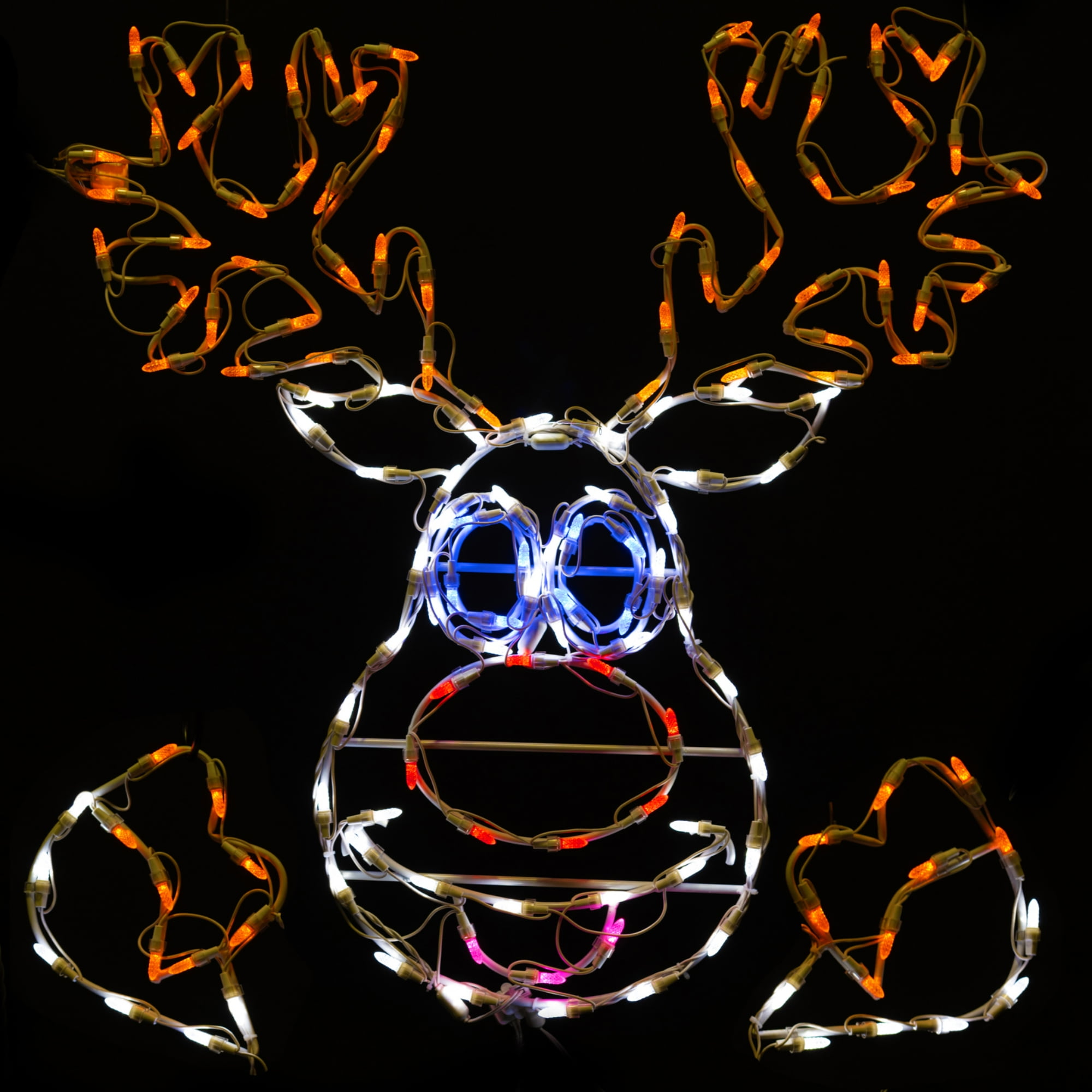 Holidynamics 30′′ LED Reindeer Christmas Display – Peek-a-Boo Dancer, Outdoor Metal Frame, Weather Resistant