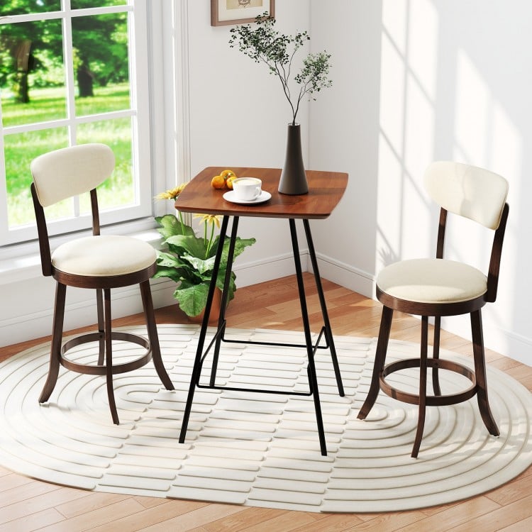 25.5 Inch Counter Height Chairs Set of 2 with Padded Seat and Backrest