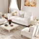 Upholstered Teddy Velvet 3-Seat Sofa with Comfy Back Pillows