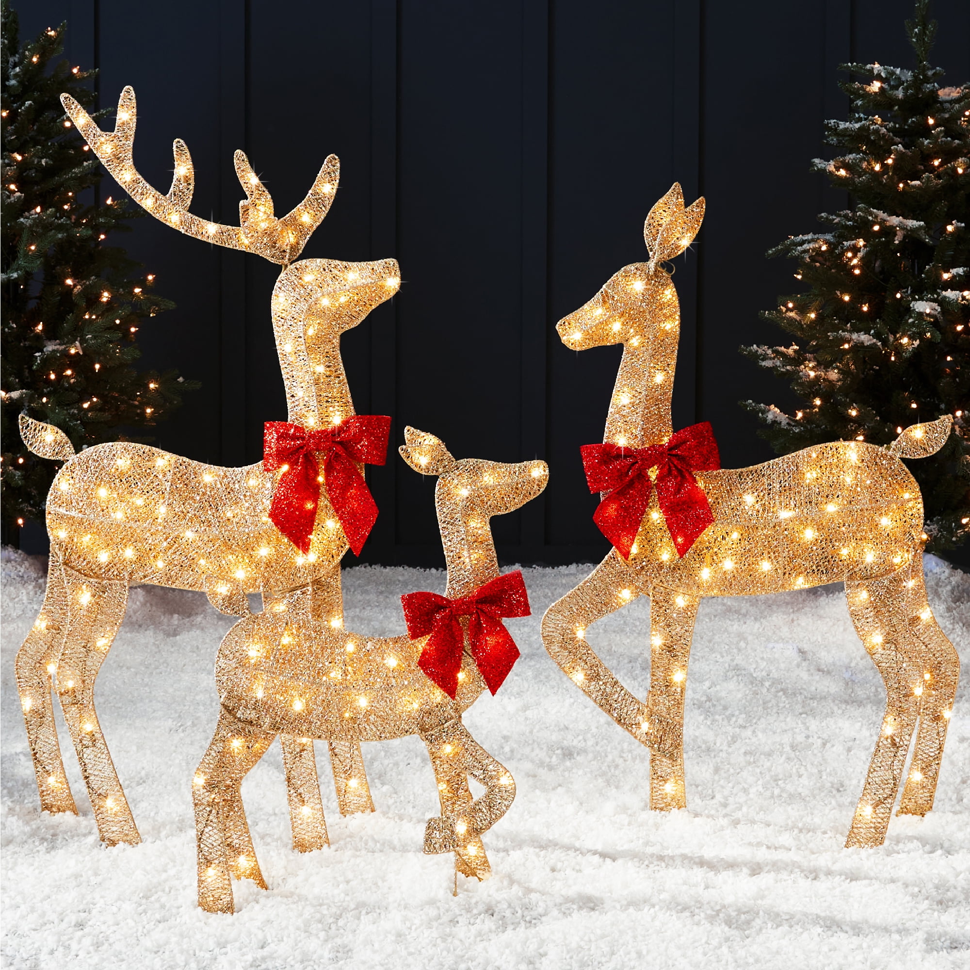 Best Choice Products 4ft Lighted Christmas Deer Set, 175 LED, Weather-Resistant Outdoor Decor