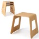 4-Pack Stackable Bamboo Stool with Anti-skid Foot Pads