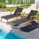 Patio Chaise Lounge and Table Set with 4-Level Adjustable Backrest