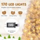 Artificial Xmas Tree with Branch Tips and Warm White LED Lights