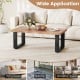 47 inch Farmhouse Style Rustic Coffee Table with Thickened Tabletop and Natural Wood Texture