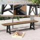 3-4 Person Outdoor HDPE Bench with Metal Frame