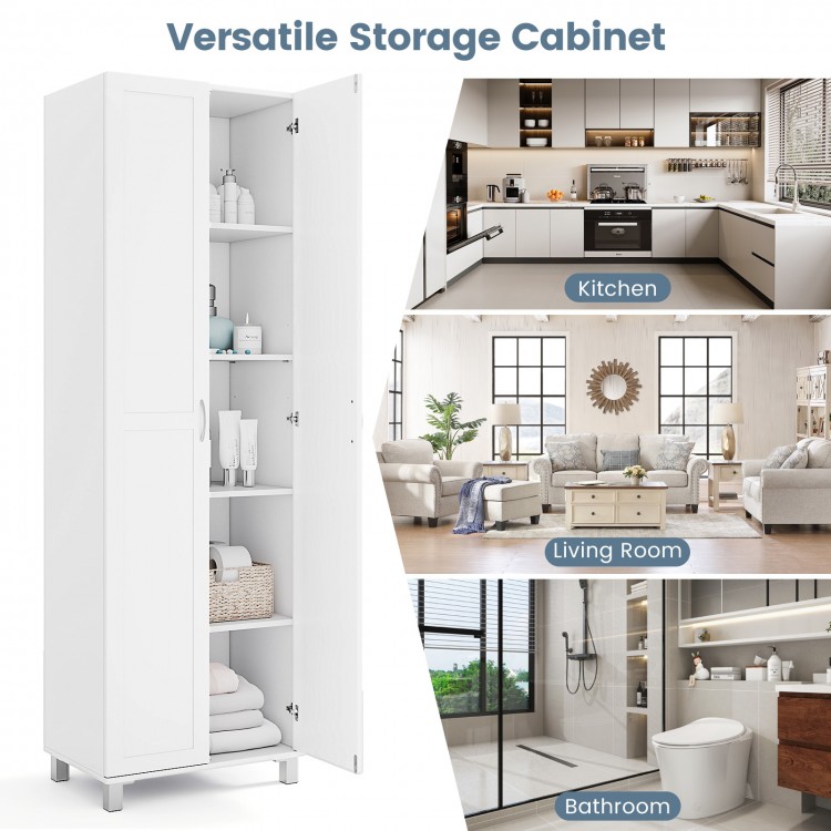 73.5 Inch Freestanding Double Door Tall Versatile Storage Organizer