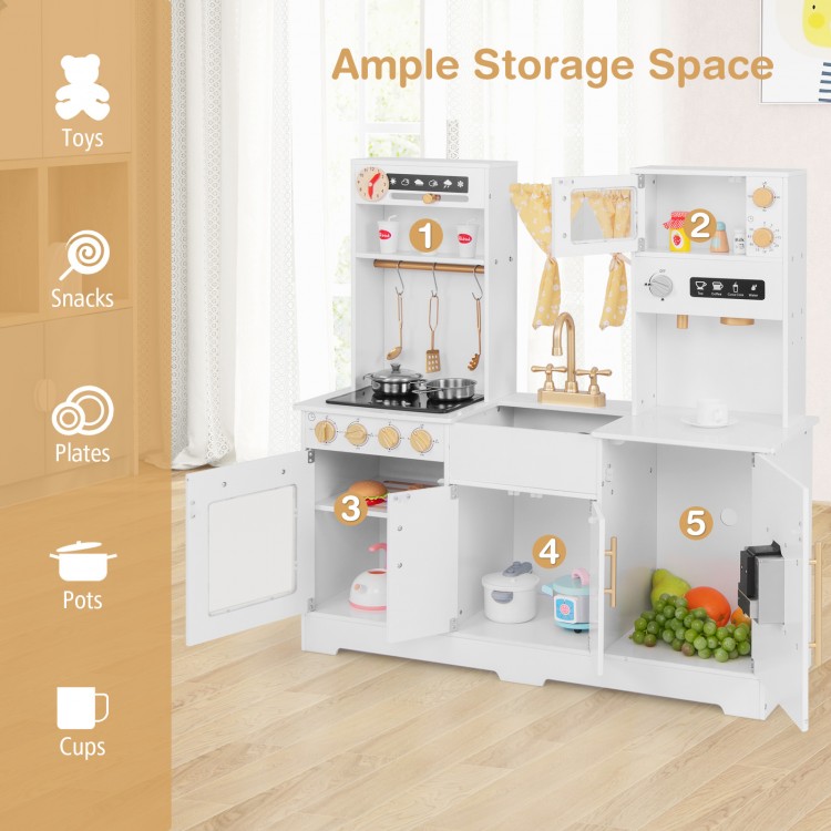 Pretend Play Kitchen for Kids with Coffee Maker