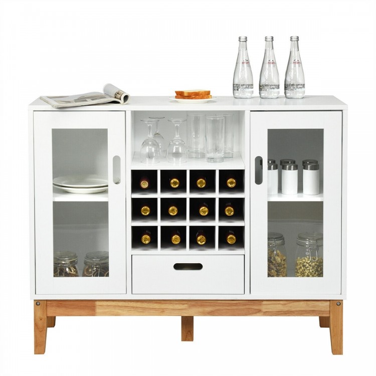 Wood Wine Storage Cabinet with Sideboard and Console