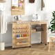 Folding Sewing Table with Storage Shelf and 5 Lockable Wheel