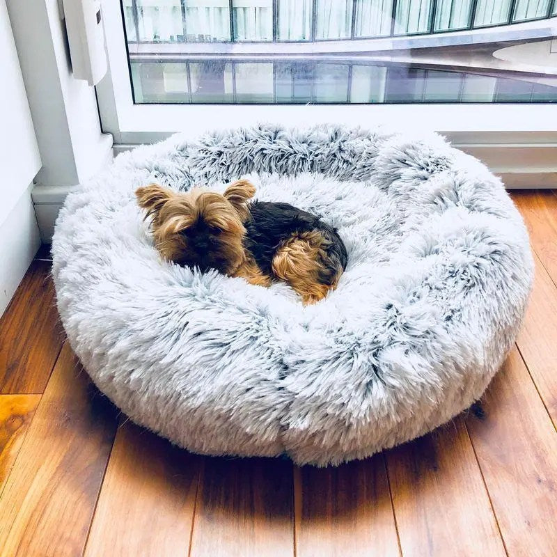 CuddlioTM Pet Bed – Plush Faux Fur Round Bed for Dogs & Cats, Anxiety-Reducing, Machine Washable, Anti-Slip, Water Resistant, Multiple Colors