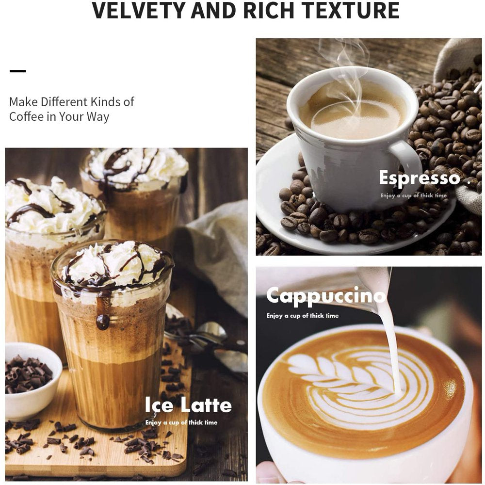 Gevi Silver Stainless Steel Espresso Machine, 15-Bar Pump, 2-Shot Cappuccino Maker, Coffee Brewer