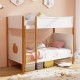 Twin Over Twin Bunk Bed with Integrated Ladder and Safety Guardrails
