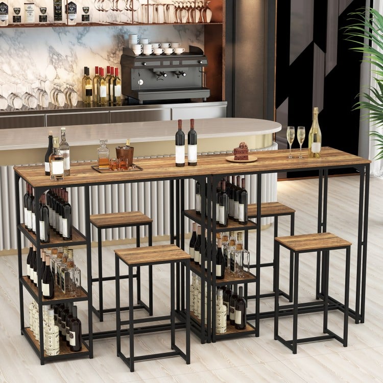 3-Piece Bar Table Set for 2 Bar-Height Dining Table with 2 Stools