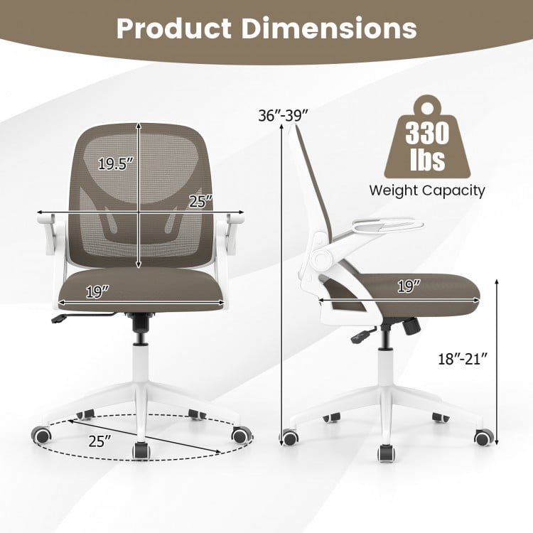 Ergonomic Computer Desk Chair with Lumbar Support and Flip-up Arms